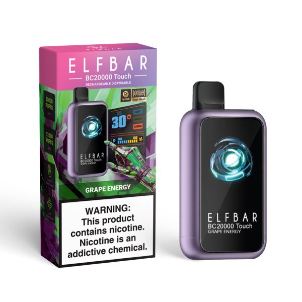 ELF BAR BC20000 TOUCH GRAPE ENERGY 5% RECHARGEABLE